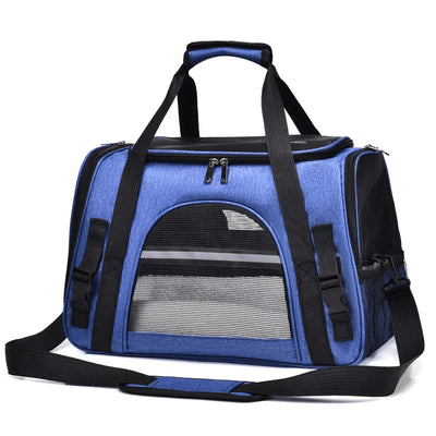 Soft-Sided Pet Travel Carrier , Mesh Breathable Carrier Bags for Cats Dogs Comfort Foldable Handbag Pet Transport Bag