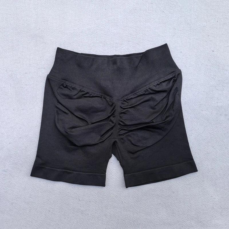 Gym Shorts Women Fitness Sports Biker Shorts 4.5" Low Ribbed Band Yoga Shorts Workout Scrunch Butt Seamless Leggings