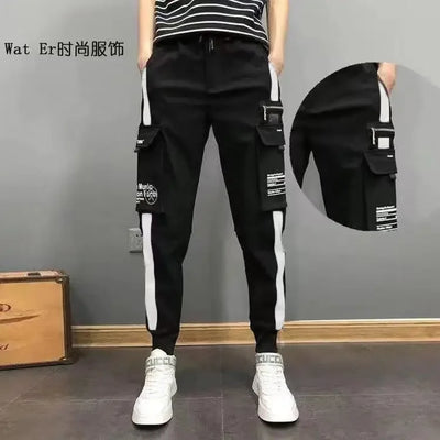 New Big Pockets Cargo Pants Women Ankle-length High Waist Drawstring Loose Streetwear Hip Hop Versatile Joggers Trousers Female