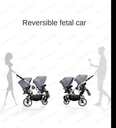 Twin Baby Stroller  Foldable, Two-way  Multifunctional Twin Baby Stroller,High View Baby Stroller Adjustable Armrests