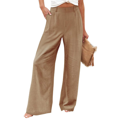 Women's Wide Leg Pants High Elastic Waisted In The Back Business Work Trousers Long Casual Pants Pants for Women Women’s Pants