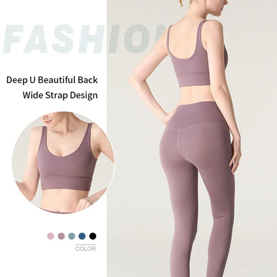 2 Piece Yoga Clothes Women's Tracksuit Athletic Wear Pilates Fitness Yoga Set Tight-fitting Running Underwear Fitness Suit👚👚