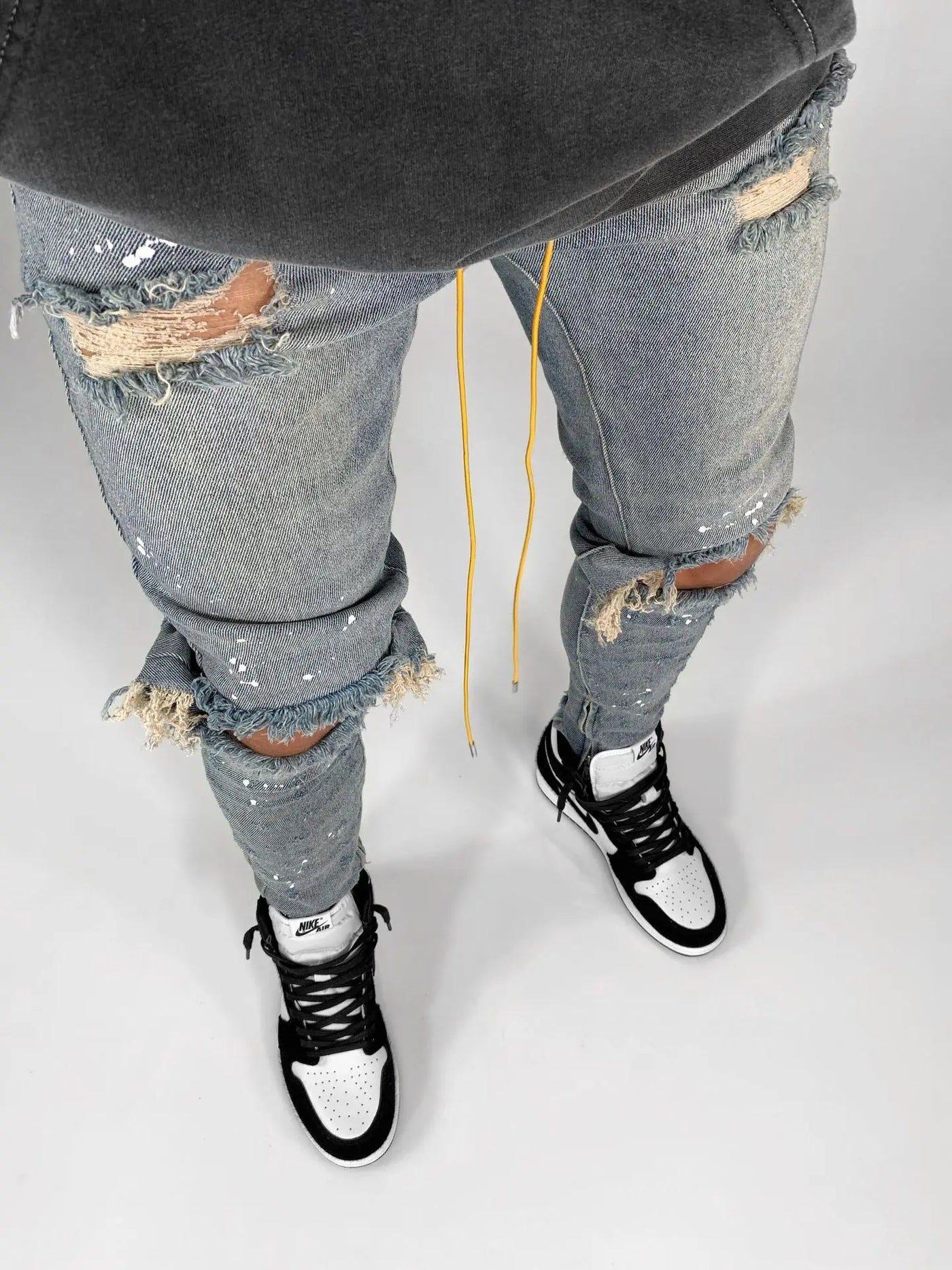 New 2025 Ripped Hole Jeans for Men Hip Hop Cargo Pant Distressed Denim Jeans Skinny Men Clothing Full Length Slim Trousers Male