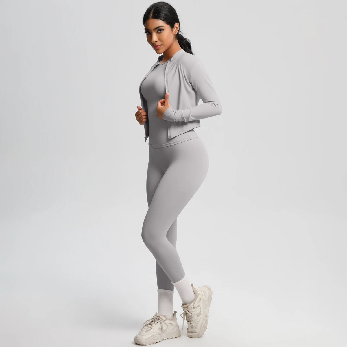 Women Sportswear Yoga Set Workout Clothes Athletic Wear Sports Gym Legging Fitness Top Long Sleeve Yoga Suit ﻿