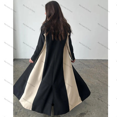 Formal Women Blazer Black and Beige Single Breasted Notch Lapel Office Lady Elegant Jacket Abayas Femme High Quality Custom 2025
