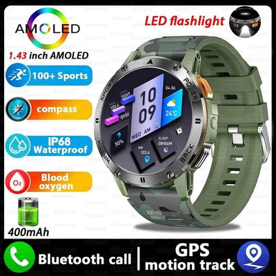 2025 New For Xiaomi IOS Compass Outdoor Smart Watch Men 1.43'' HD AMOLED Screen GPS 400 Mah Battery Bluetooth Call SmartWatches