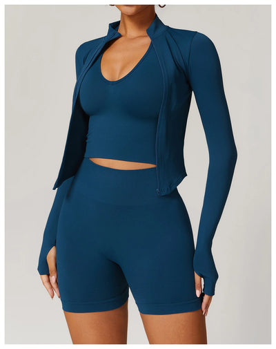 Seamless Athletic Wear Women's Clothes 2 Pieces Yoga Set Workout Sportswear Gym Clothing High Waist Leggings Fitness Sports Suit