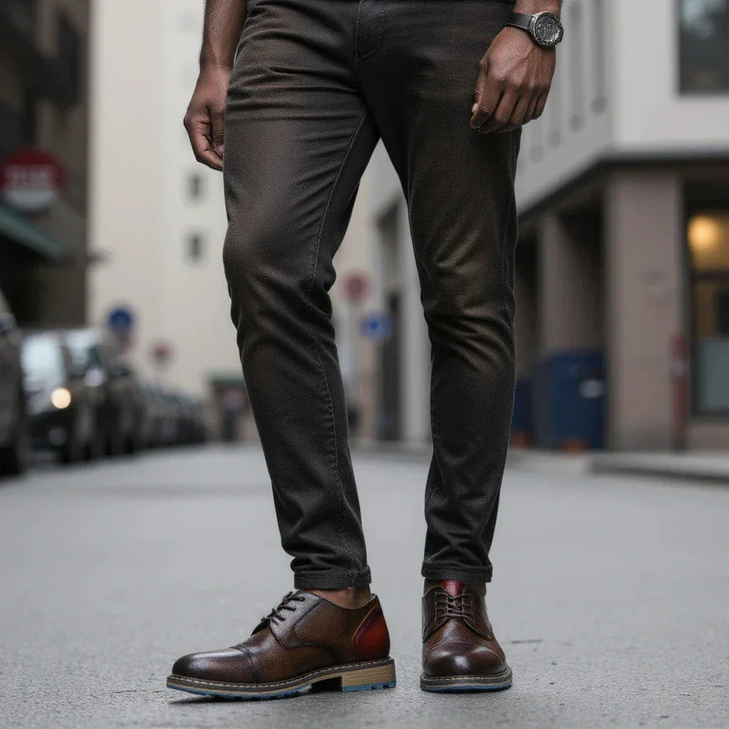 Retro Men's Derby Shoes 2024 New Men Casual shoes Fashion Men Leather Shoes