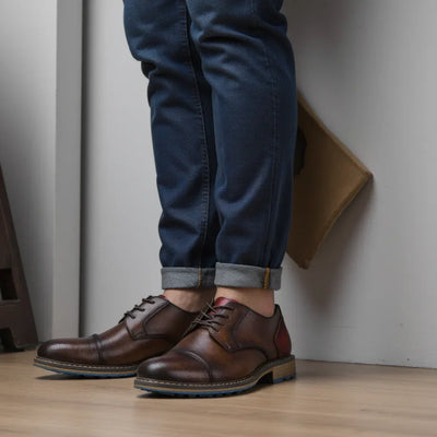 Retro Men's Derby Shoes 2024 New Men Casual shoes Fashion Men Leather Shoes