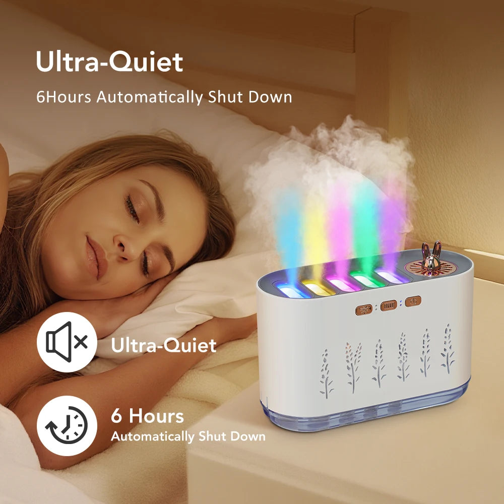 Air Humidifier Five-Hole Spray Aromatherapy Creative Dynamic Colorful Voice Control 700ml Musical Aroma Diffuser For Household