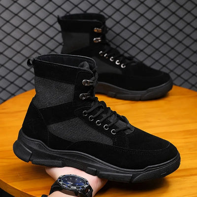 Outdoor Training Men's Tactical Boots High-Top Desert Shoes Camouflage Climbing Hiking Shoes for Men Canvas Platform Ankle Boots