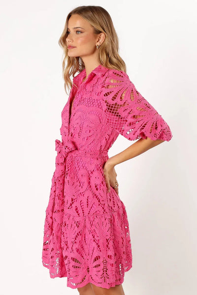 Elegant lace midi dress women 2025 summer fashion slim half sleeve party dresses vestidos