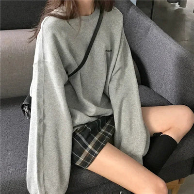 Women Sweatshirts Letter T-shirt Summer Korean Fashion Thin Chic Hoodie Shirt Long Sleeve Top Women's Loose Pullover Y2k Clothes