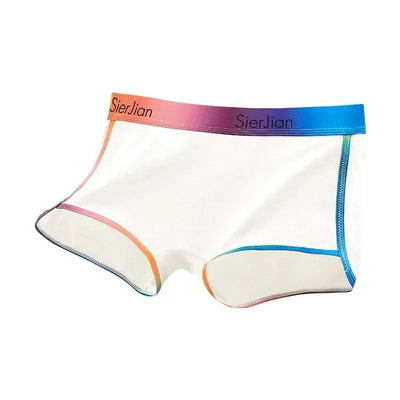 Women's Comfort Boxer Briefs Underwear Rainbow Waistband Panties Cotton Shorts Comfortable Underpants Sexy Intimates Lingerie