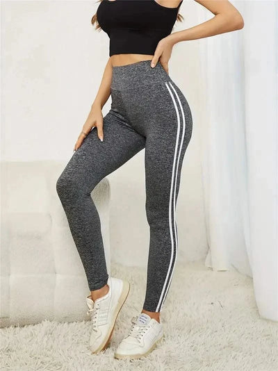 Women Side Stripe Sports Fitness Yoga Leggings Activewear
