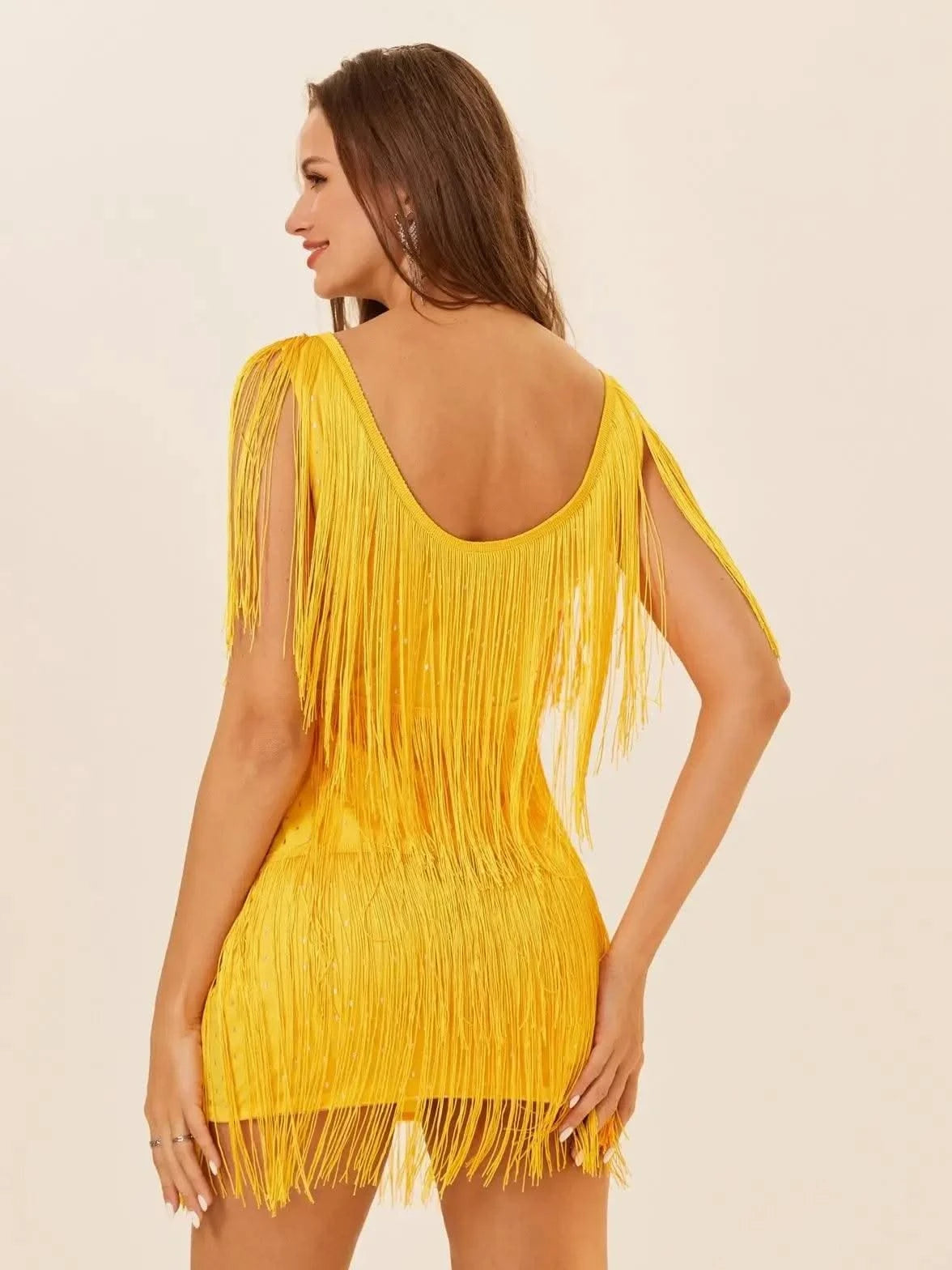 Summer Dress for Women Clothing Short Skirt European and American New Solid Sleeveless Tassel Dance Skirt Dresses Women