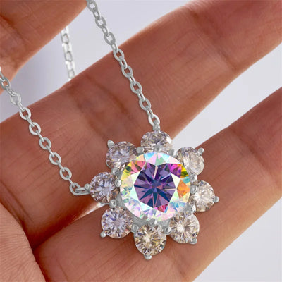 Total 9 carat  Moissanite Solitaire Drop Necklaces Silver Pendant Original Real 925 Silver Chain Jewelry for Women