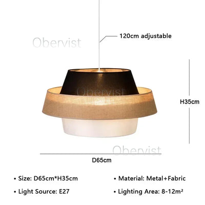 Nordic Fabric Chandelier Lighting Living Dining Bedroom Modern Restaurant E27 Pendant Lights Home Decor Hanging Lamps Fixtures