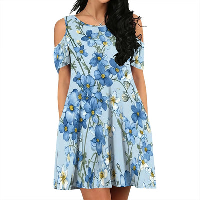 Light Blue Casual Dress for Spring Picnic & Garden Party