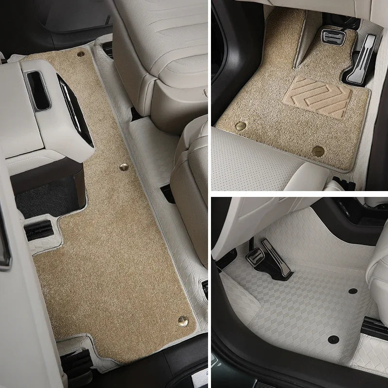 For DENZA N9 Car Floor Mats Double Layers Full Surrounded Auto Carpets Foot Liners Car Accessories Special for Six Seats