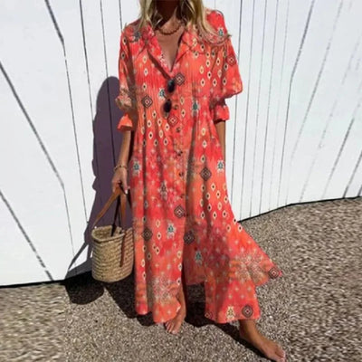 Women Dresses Summer 2025 Sexy O Neck Dot Print Boho Beach Dress Cascading Ruffle Half Sleeve Maxi Dress Wrap Sundress Robe