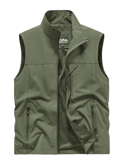 Summer Vest Men's Work Vest Large Size Golf Sleeveless Jacket Tactical windbreaker Hunting Camping Fishing waterproof Coat Parka