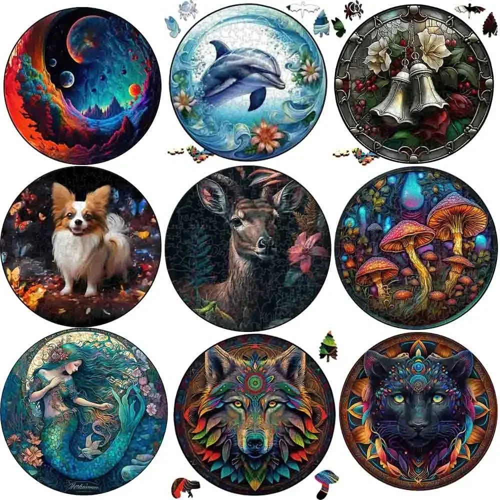 Fox Montessori Educational Toys for Children Wooden Puzzles Brain Trainer Children Games Animal Puzzle Toys Board Set Toy
