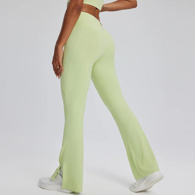 Yoga Leggings Women Bell-bottoms Fitness Leggings Running Cycling Pants Breathable Workout Gym Sports Tights High Waist Leggings