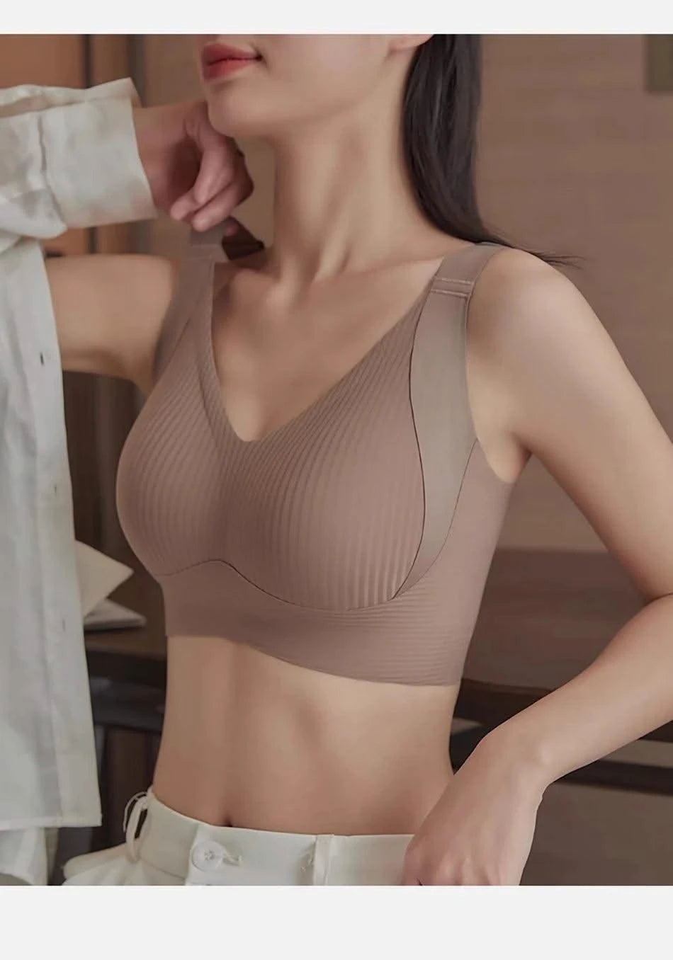 Maternity Bra Full Coverage Bralette for Large Bust Women Seamless Minimizer Bra with Wide Band Anti-Slip Adjustable Straps