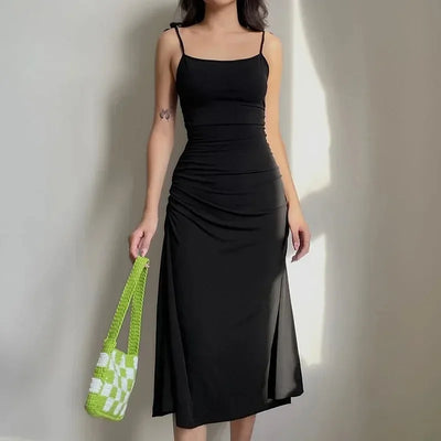 2024 Summer Dresses For Women Sexy Bodycon Elegant Satin Slip Sleeveless Backless Outfits Ladies Birthday Party Club Sundress