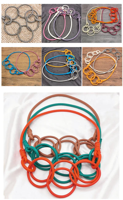 BARWODO New Rubber Chain Necklace For Women Simple Handmade Elasticity Jewelry Sweater Chains Party Accessories Luxury Necklaces