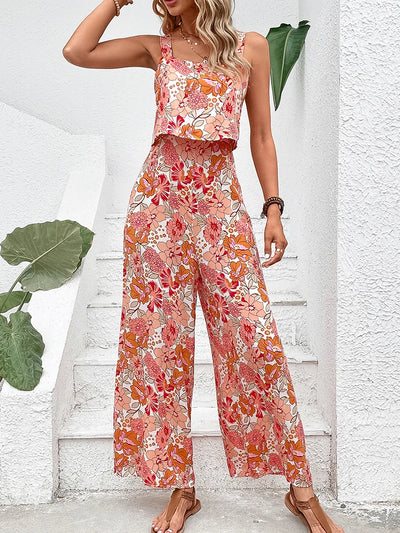 Summer Women's Print Jumpsuits,Sexy Halter Beach Long Jumpsuits,Jump Suit Woman,Jumpsuit Women Sexys,New 2025 Clothes,Rompers