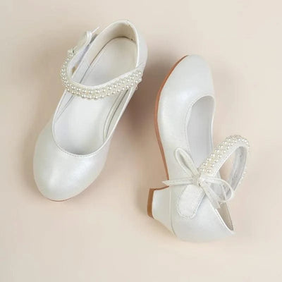 Pearl Crystal Princess Leather Shoes| High Heel Shoes For Kids, Girls, Teen Party | Wedding | Formal Sandals