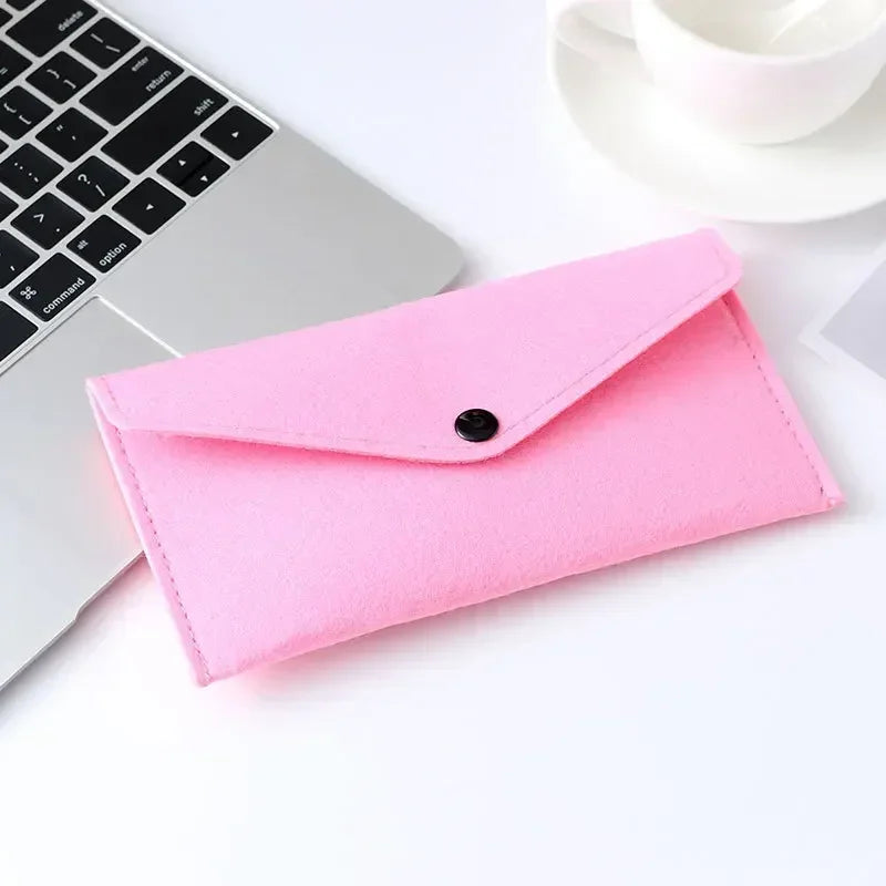 Felt Envelope Mobile Phone Bag Storage Pouch Wallet Credit Card Holder Business Change Purse Bag Thin Wallet Card Holde