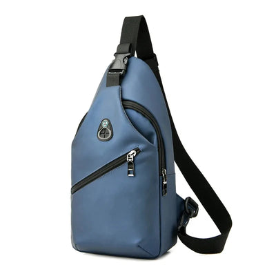 Men Fashion Laptop Waist Packs Trendy Computer Chest Bag Usb Shoulder Bag Leisure Chest Bag Large Capacity Crossbody Bag