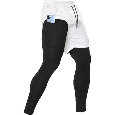 Men's Sport Pants 2 in1 Training Athletic Tracksuits Sportswear Workout Male Jogging Trousers Gym Fitness Running Pants Men