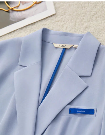 AMII Minimalism Women's blazer Fashion 2024 Summer Blazers Office Lady Two-piece Set Chic Female shorts Separately Sale 72311003