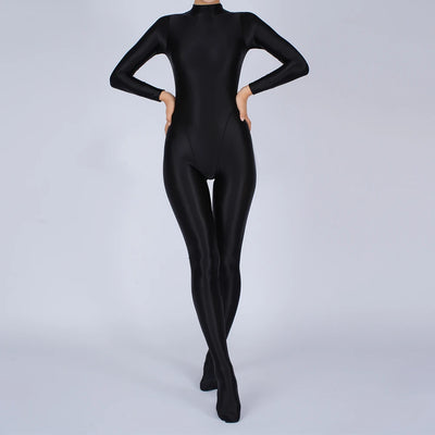 Sexy Womens Glossy Shiny Silky Tights Swimsuit Leggings Bodysuit Jumpsuit Ladies Elasticity Breathable Leotard Sleeping Romper