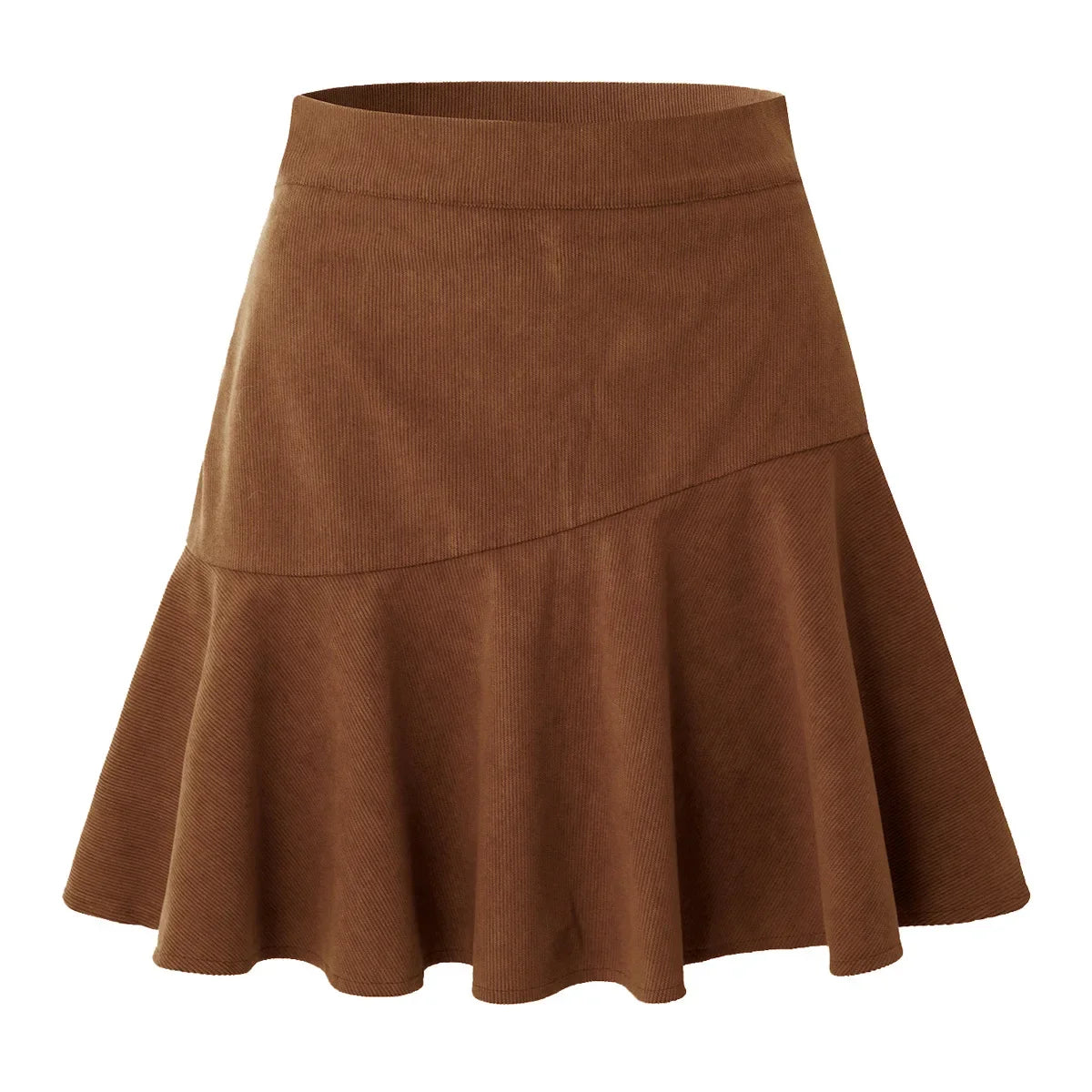 Women Ruffle Pleated Skirts Summer High Elastic Waist Plaid Zipper Skirt LDY-WW6615