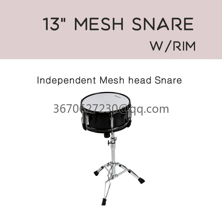 Drum 13*5" Dual Zone Mesh Head Wooden Drum Pad for Electronic Drum