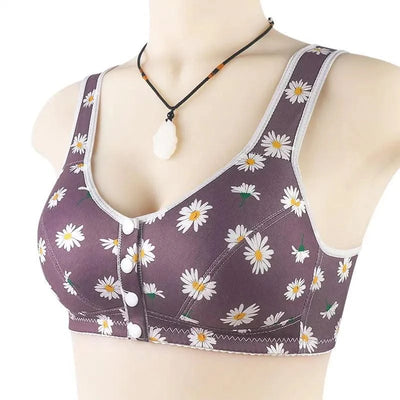 Bra For Women Wire Free Bra Cotton Underwear Front Closure Brassiere Women's Lingerie Large Bust 50 52 BCD Cup