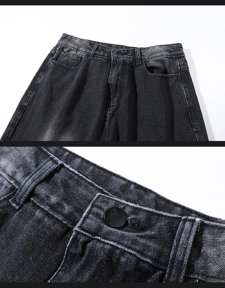 2025 New Men's Baggy Casual Jeans Male High Street Straight Leg Denim Pants American Classic Retro Autumn Casual Long Trousers