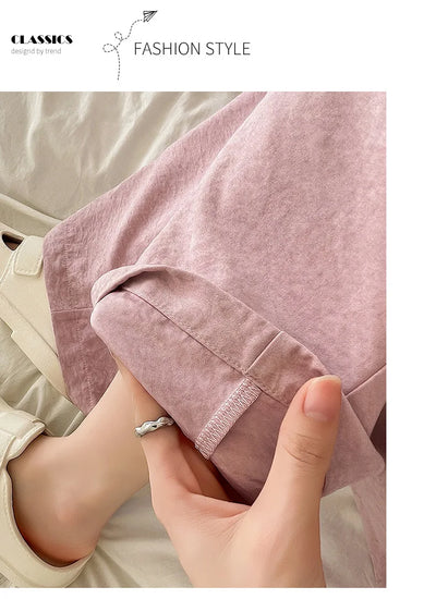 Women Wide leg Pants Spring Summer Elastic Waist Stright Long Loose pants Casual Female Solid Soft Pants Trousers