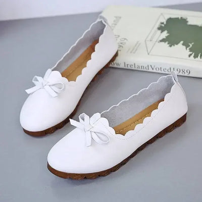 Non Slip Women's Flat Shoes With Bow Moccasins Ladies Footwear High Quality Fashion Elegant Dress Chic Point Luxury Brand
