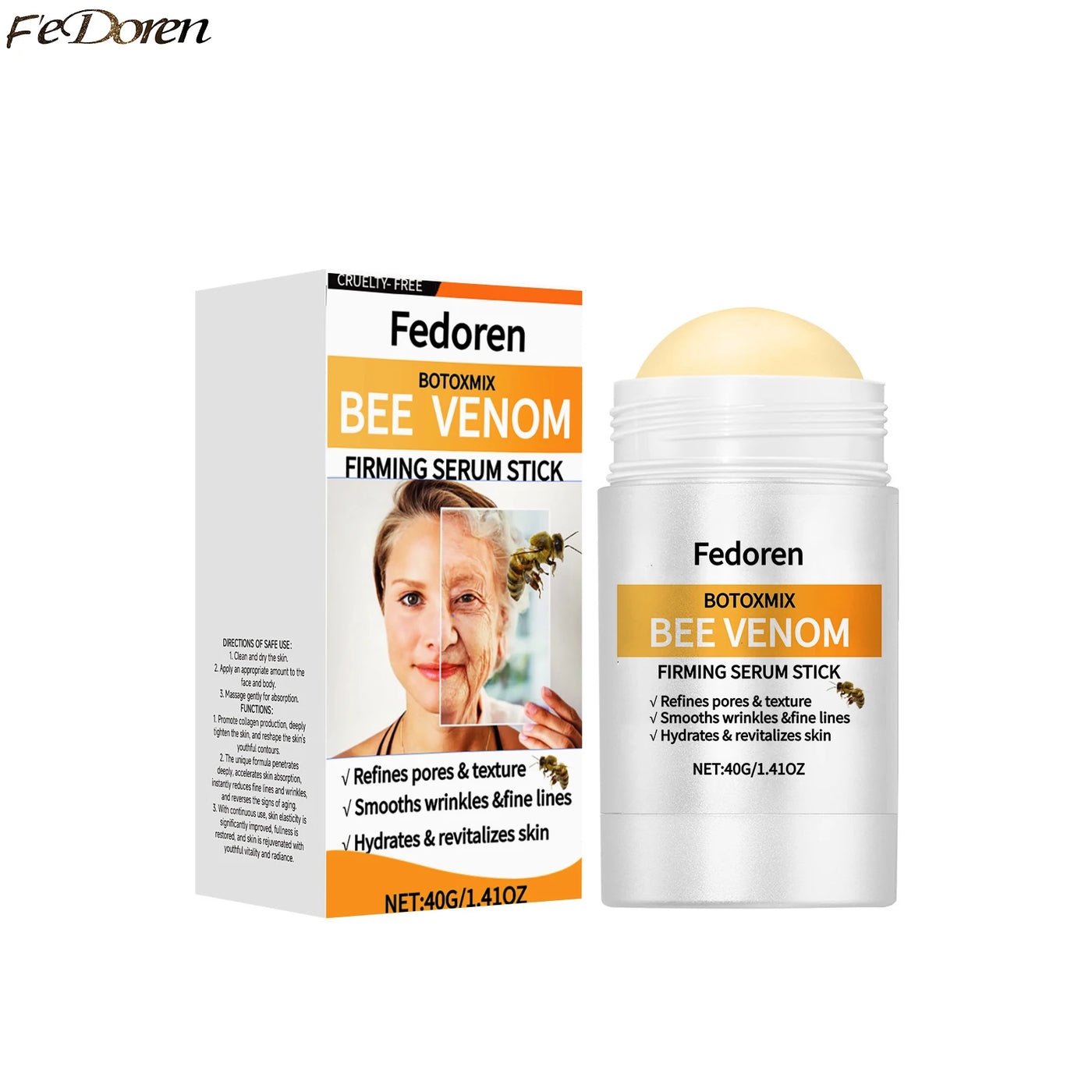 40g Bee Venom Firming Cream Stick Anti-Aging Face Serum Lifting Tightening Serum Skin Firming Cream Reduces Wrinkles Fine Lines
