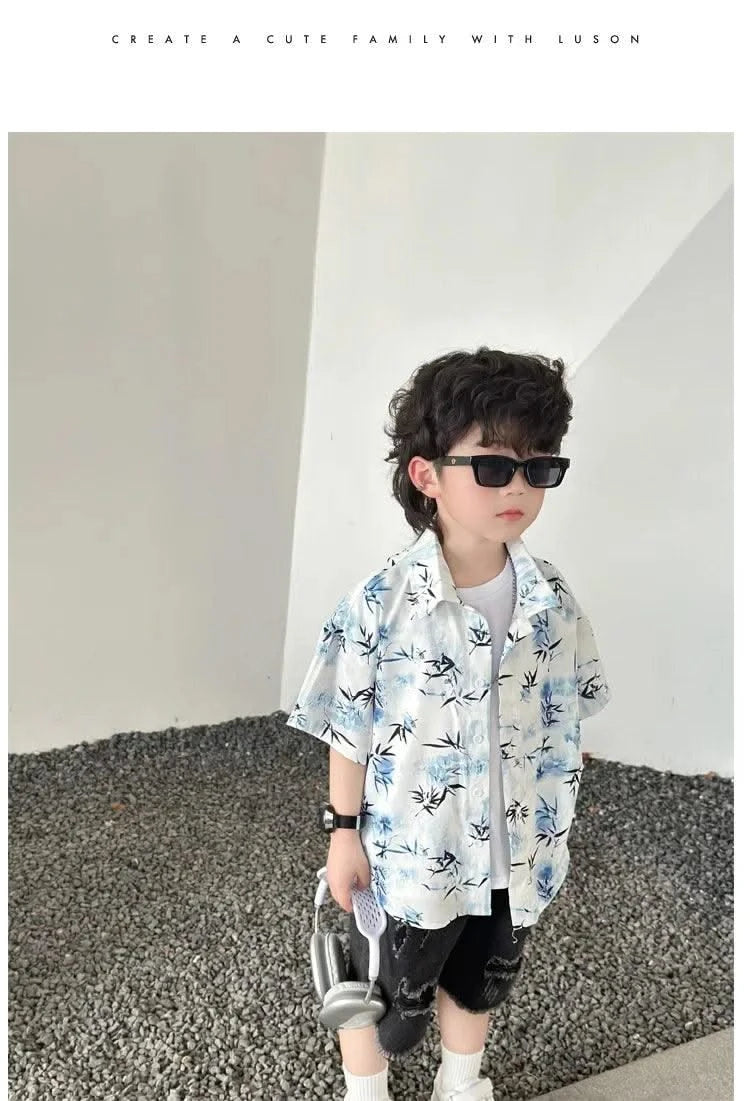 Resort Couple Look Parents and Children Summer Clothes Family Matching Holiday Clothing Mom Daughter Beach Dress Dad Son Shirts