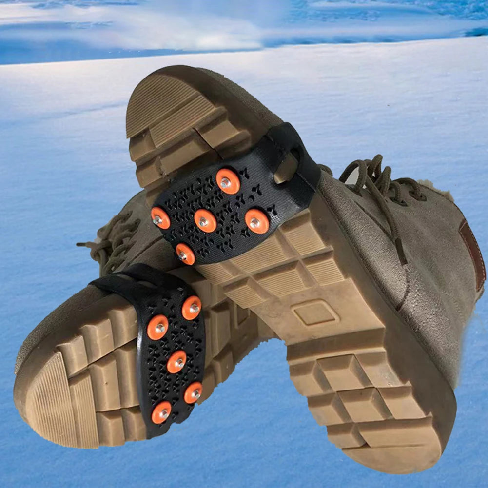 5-Stud Climbing Crampons Anti Slip Mountaineering Cleats Unisex Snow Claw Shoe Covers Walking Hiking Accessories