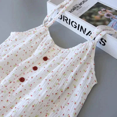Summer Cotton Dresses Women 100% Crepe Nightgowns Ladies Gauze Comfortable Nightdress Suspenders Sleepwear For Women Home Wear