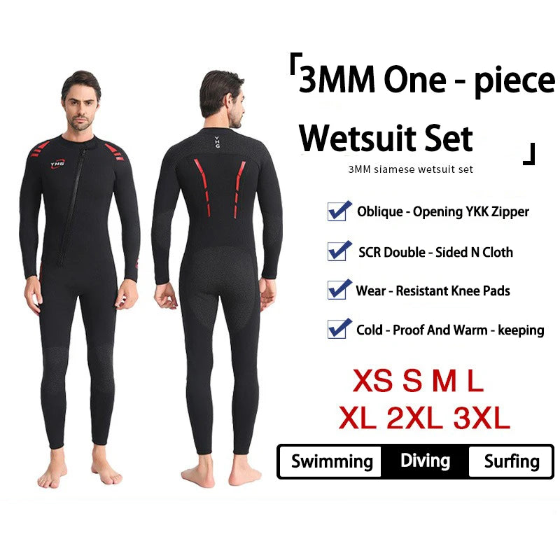 3MM Full-Body Wetsuit: Ideal for Diving, Surfing, Fishing, Rescue Missions & All Water Adventures – 3mm SCR Warmth, Durable