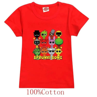 Camisas Sprunki Incredibox Figuras Kids Game Sprunky Tshirt Boys Short Sleeve Tops Girls Cartoon Clothes Children Summer Clothes